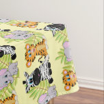 Baby Shower Cute Safari Jungle Animals Tablecloth<br><div class="desc">Sticking with the cute animal safari theme,  decorate your baby shower with this cute animals table cloth! You can change the background colour in the customise section. This is currently for a gender neutral theme. For other themes specific to boys or girls,  check out my store collections.</div>