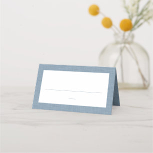 Baby shower cute simple blue chambray place card