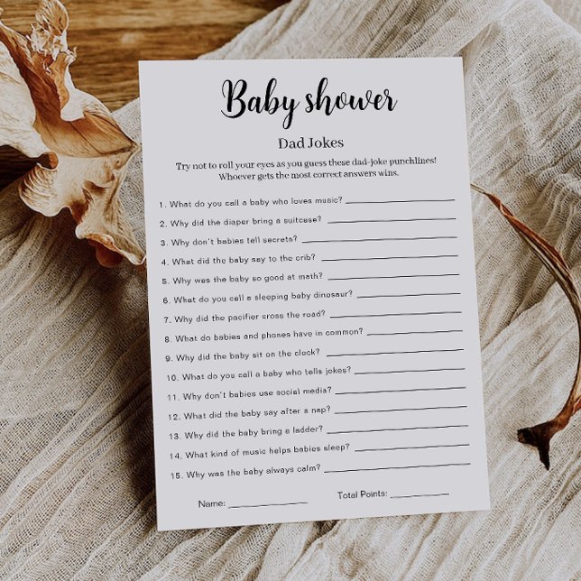 Baby Shower Dad Jokes Game Printable,  Invitation (Baby Shower Dad Jokes Game Printable, Invitation)