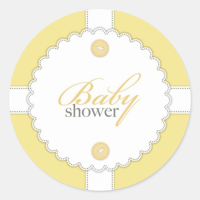 Baby Shower Dantel Neutral Sticker (Front)
