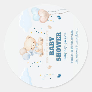 BABY SHOWER DAY PERSONALIZE CLASSIC ROUND STICKER