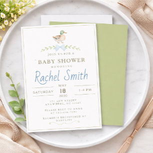 Baby shower de canard colvert invitation