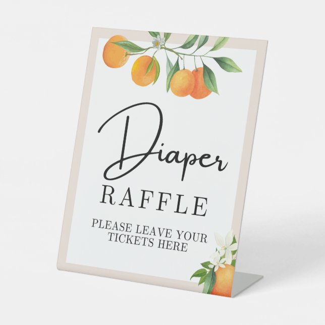 Baby Shower Decorations Neutral Gender Tabletop Pedestal Sign (Front)