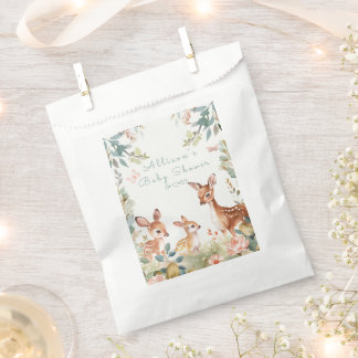 Baby Shower Deer Forest Flowers Favour Bag