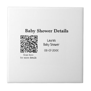BABY SHOWER DETAILS QR SCAN CODE MINIMAL MODERN RU CERAMIC TILE