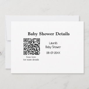 BABY SHOWER DETAILS QR SCAN CODE MINIMAL MODERN RU INVITATION