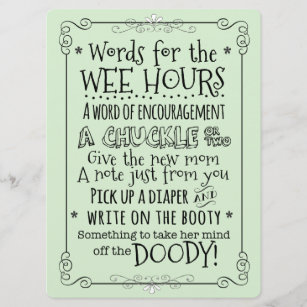 Baby Shower Diaper Activity Card Sign