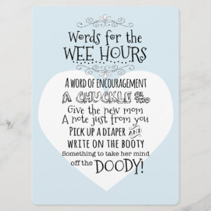 Baby Shower Diaper Activity Card Sign