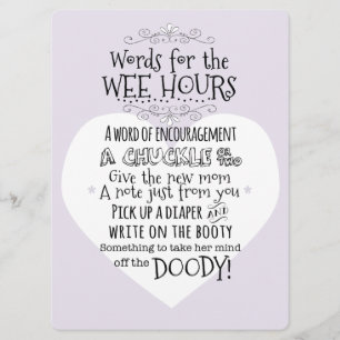 Baby Shower Diaper Activity Card Sign