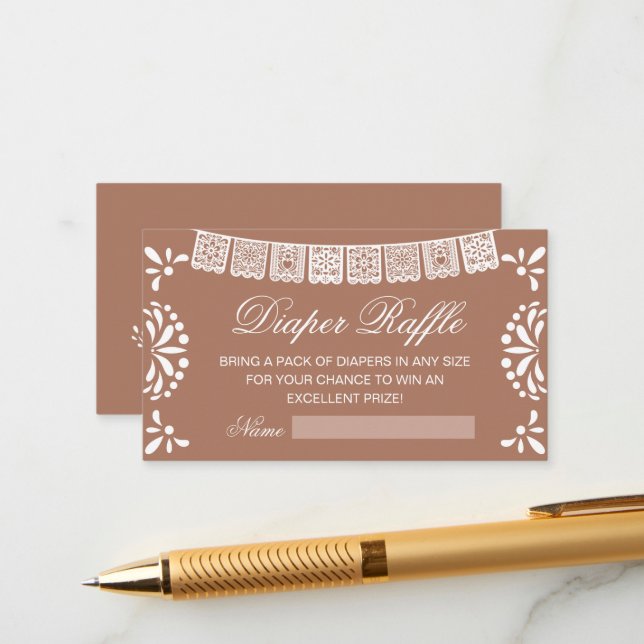 Baby Shower Diaper Raffel Enclosure Card (Front/Back In Situ)