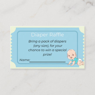Baby Shower Diaper Raffle Business Card