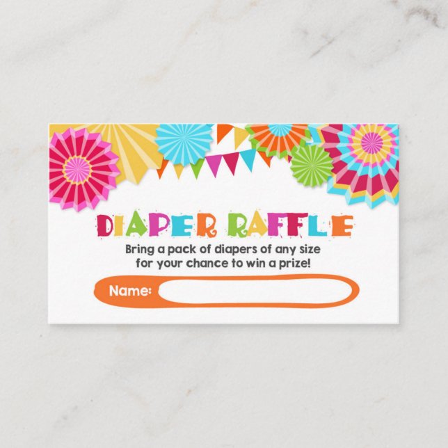 Baby Shower Diaper Raffle Card Fiesta Mexican (Front)