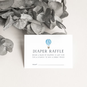 Baby Shower Diaper Raffle Cards Blue Balloon