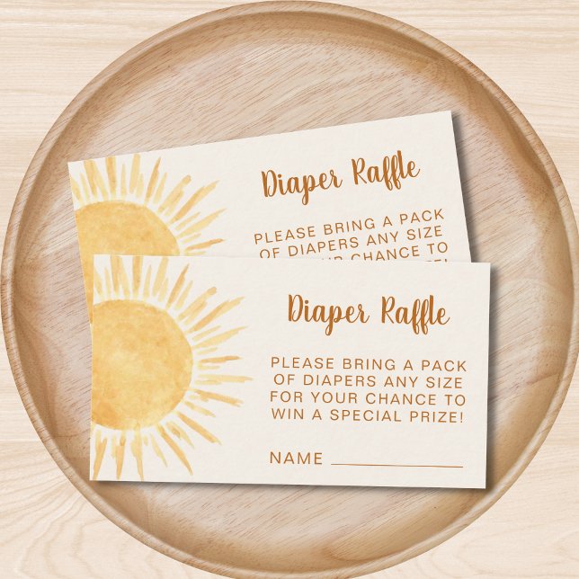 Baby Shower Diaper Raffle Sunshine Enclosure Card (Creator Uploaded)
