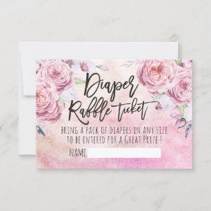 Baby Shower Diaper Raffle Ticket Bohemian Flowers Invitation