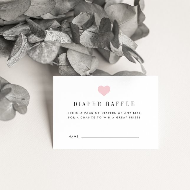 Baby Shower Diaper Raffle Ticket Cards | Blush (Creator Uploaded)