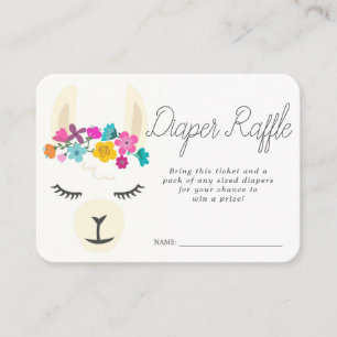 Baby Shower Diaper Raffle Ticket   Llama Enclosure Card