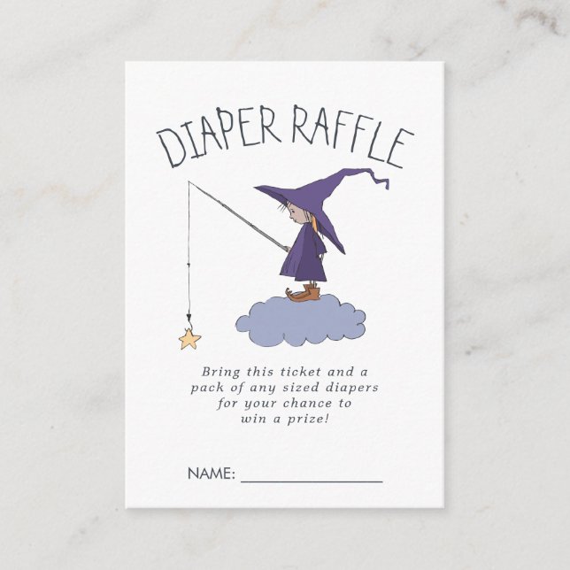Baby Shower Diaper Raffle Tickets | Little Witch Enclosure Card (Front)