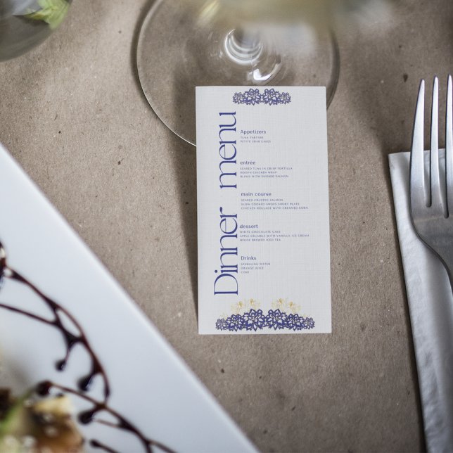 Baby Shower Dinner Menu Flat Card (Creator Uploaded)