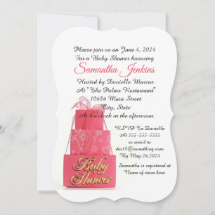 Baby Shower E=invitation Girl pink packages Invitation