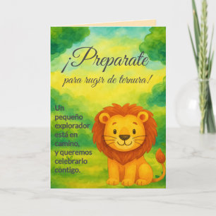 Baby Shower Editable Safari Style with Kawaii Lion Invitation