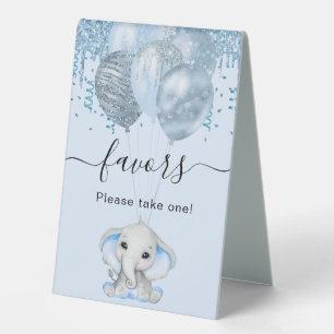Baby Shower elephant boy blue balloons favours