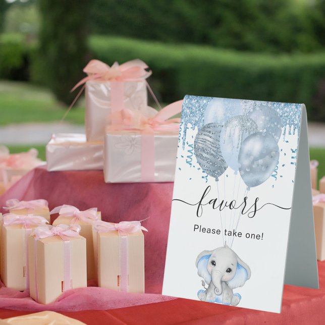 Baby Shower elephant boy blue balloons white favou (Creator Uploaded)