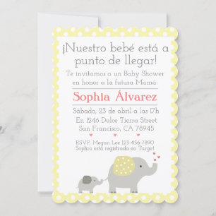 Baby Shower Elephant/Invitación Elefantes   Invitation