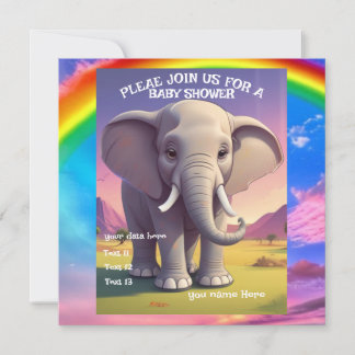 Baby Shower Elephant Invitation