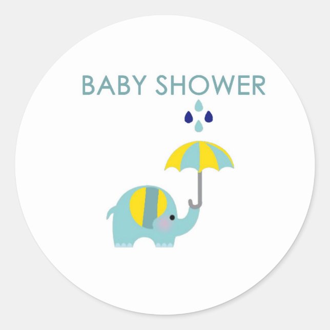 Baby Shower Elephant Sticker (Front)