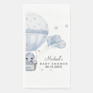 Baby Shower Elephant with Air Hot Balloon Napkin