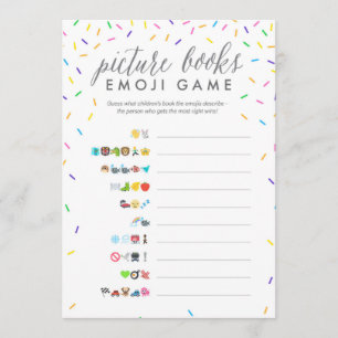 Baby Shower Emoji Game Card - Picture Books