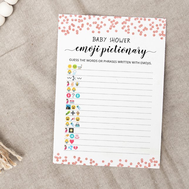 Baby Shower Emoji Pictionary game Card (Creator Uploaded)