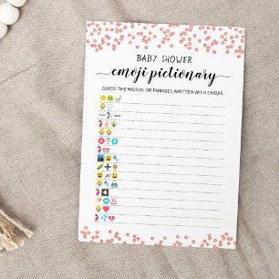 Baby Shower Emoji Pictionary game Card