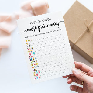 Baby Shower Emoji Pictionary game Card