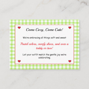 Baby Shower Enclosure Card – Dress Code 