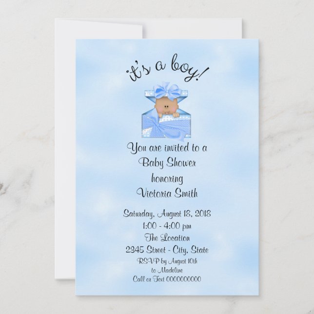 Baby Shower Ethnic Baby Boy Invitation (Front)
