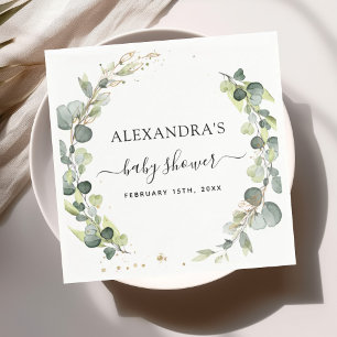 Baby Shower Eucalyptus Greenery Boho Rustic Napkin