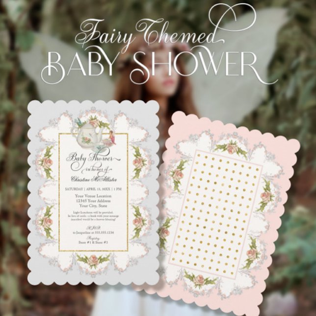 Baby Shower Fairy Tea Party Teapot n Cups Invitation (Creator Uploaded)