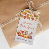 Baby Shower Fall Leaves Pumpkin Cute Fox Bunny Owl