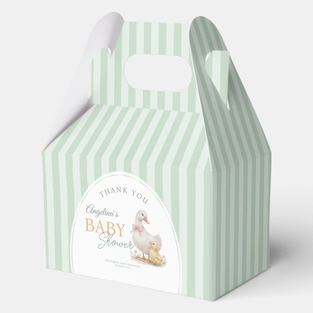 Baby Shower Favor Boxes Mother Goose and Gosling. (Front)