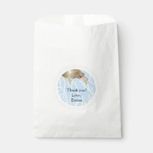 Baby Shower Favour Bag, Baby Sea Turtle, Cream/Blu Bag