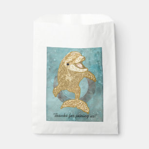 Baby Shower Favour Bag, Gold Dolphin Baby & Mummy Bag