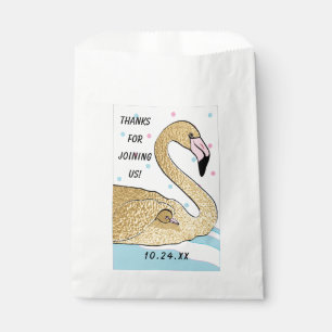Baby Shower Favour Bag, Gold Flamingo Baby & Mummy Favour Bag