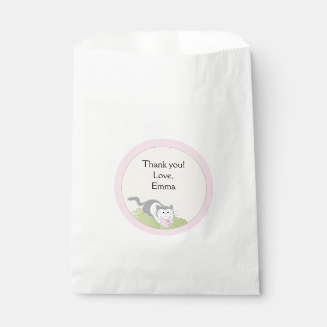 Baby Shower Favour Bag, Pink Build-a-Library Showe Bag (Front)