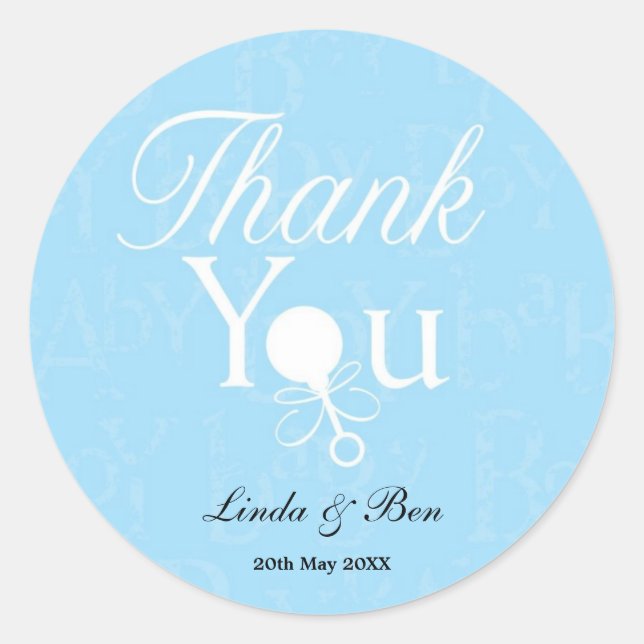 Baby Shower Favour Classic Round Sticker (Front)