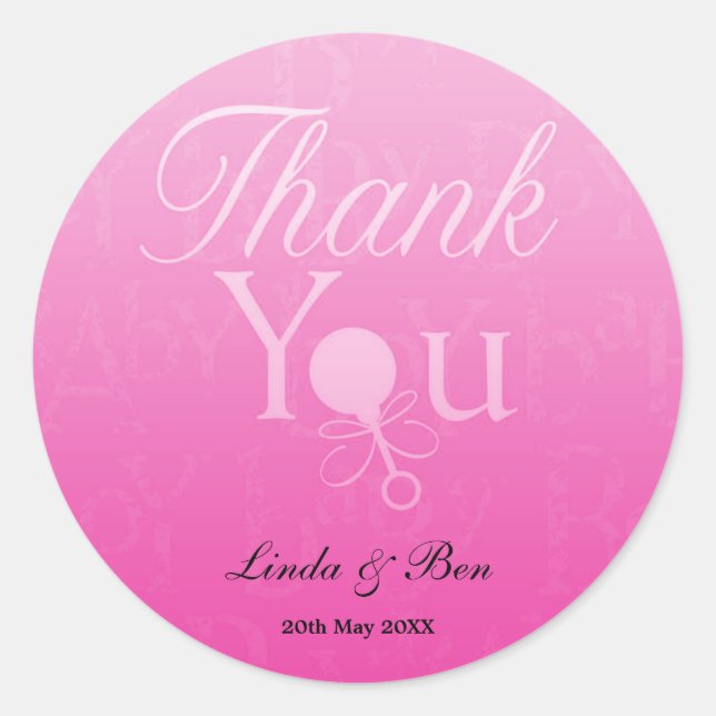Baby Shower Favour(girl) Classic Round Sticker (Front)