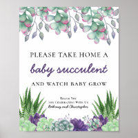 Baby Shower Favour Table Sign Watercolor