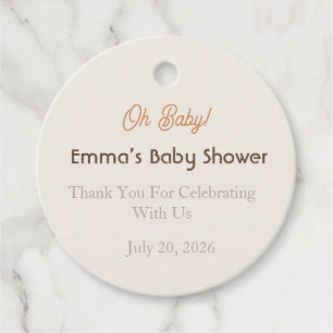 Baby Shower Favour Tag Oh Baby Emma