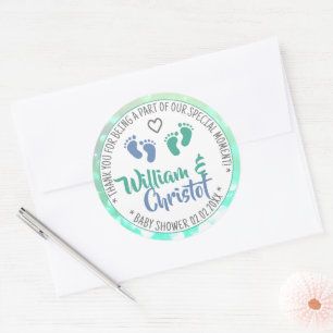 Baby Shower Favour Tags Pastel Mint Green Boy Twin